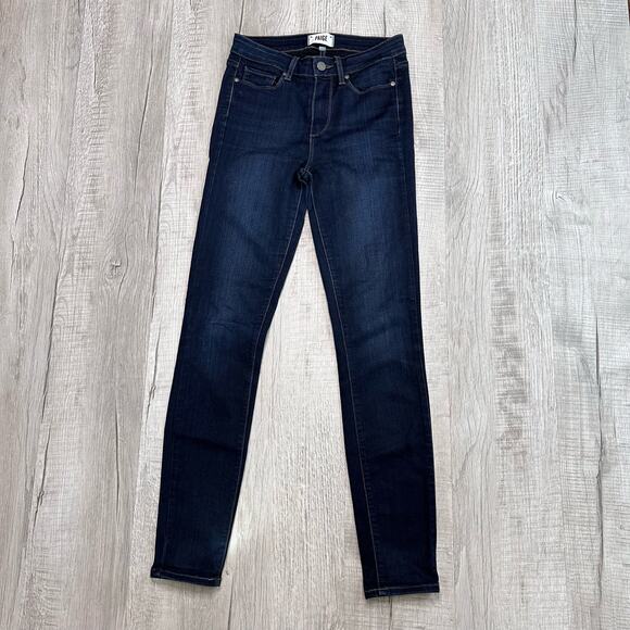 Paige Hoxton Ultra Skinny Jeans Women's 26 Blue Mid Rise Mona DNM521 Dark Wash - Picture 3 of 11
